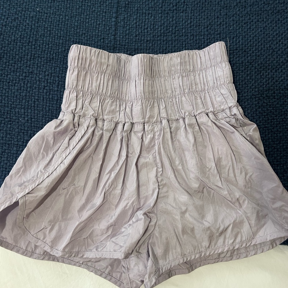 Free People, FP movement The way home shorts 
Light purple- color moondust